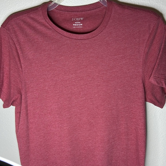 JCREW Washed CrewNeck Cotton T Shirt Mens size‎ M Soft Red Casual Solid Stretchy - Picture 1 of 16